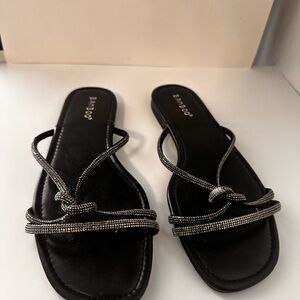 Bamboo Black and Silver Women's Sandals